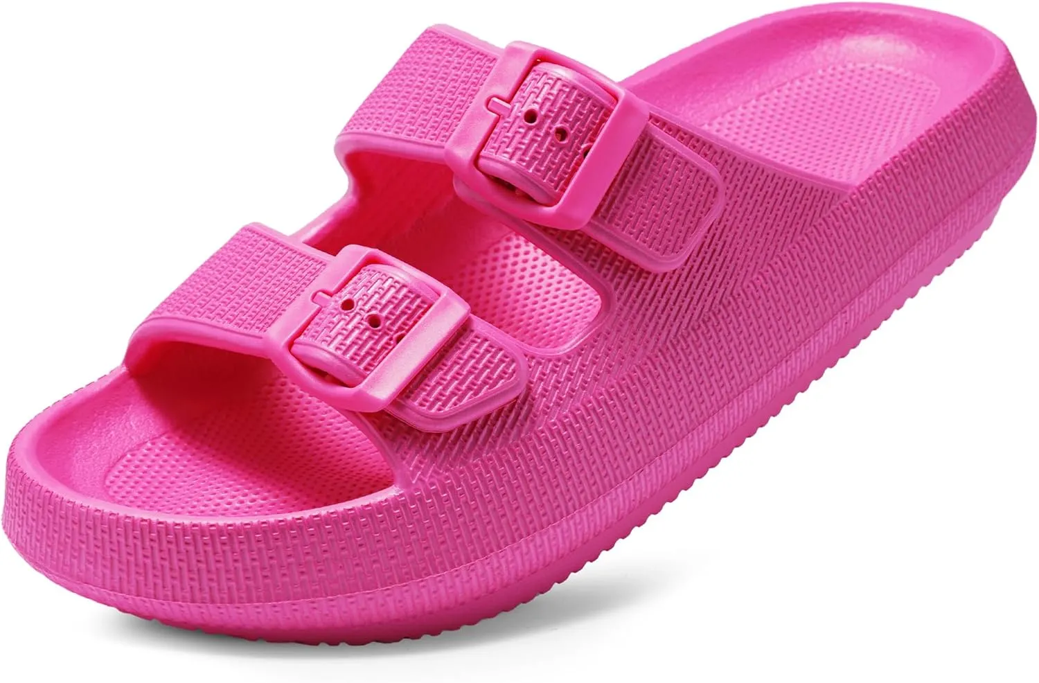 Dodow Womens Slide Sandals Adjustable Soft Cloud Comfort Slip On Flat Sandals