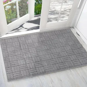 Door Mat Indoor Doormat, Entryway Doormat with Non-Slip Rubber Backing, Absorbent Dirt Door Mat Outside Entrance, Washable Low-Profile Door Mat Indoor Entrance for Muddy Paws(Grey, 36"X59")