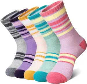 DoSmart Merino Wool Hiking Socks for Women Thermal Winter Warm Moisture Wicking Boot Work Cushion Gift Socks 5 Pairs