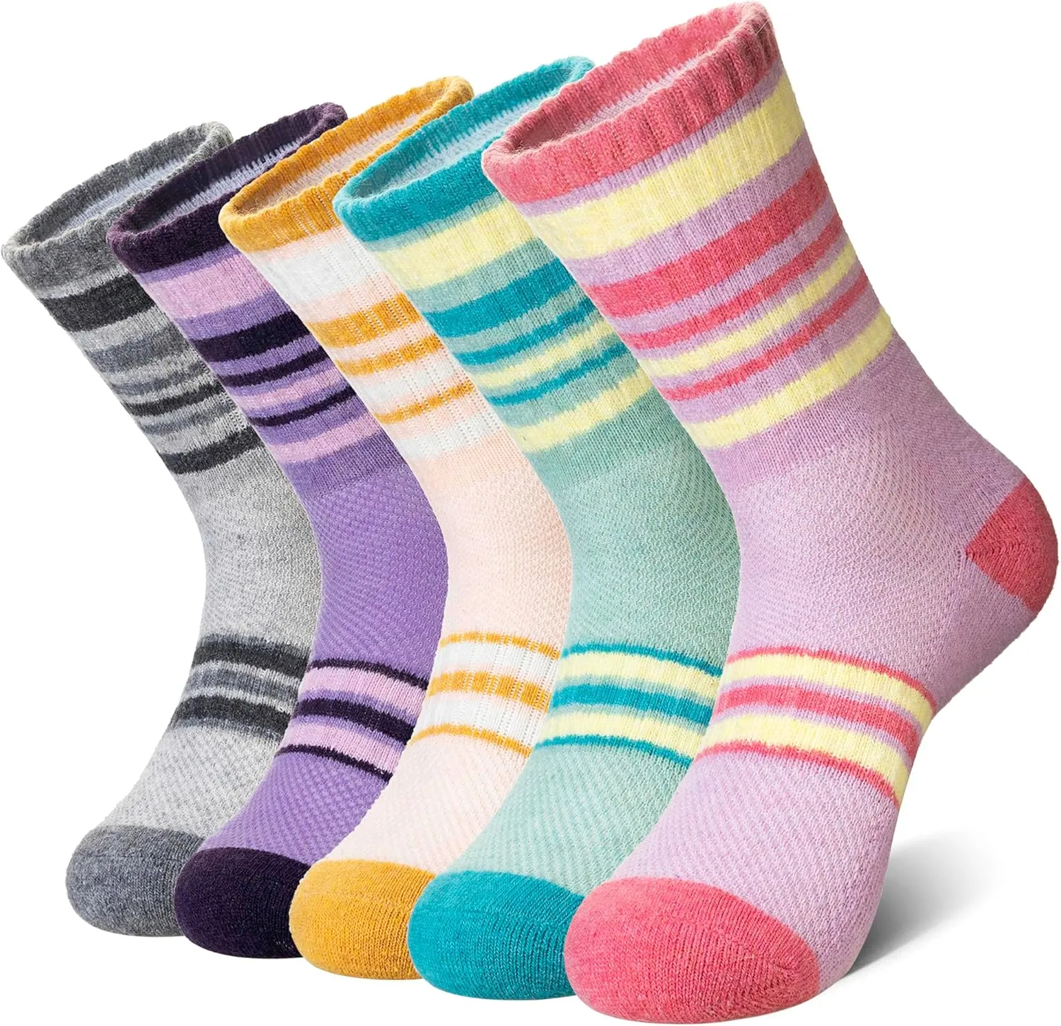 DoSmart Merino Wool Hiking Socks for Women Thermal Winter Warm Moisture Wicking Boot Work Cushion Gift Socks 5 Pairs