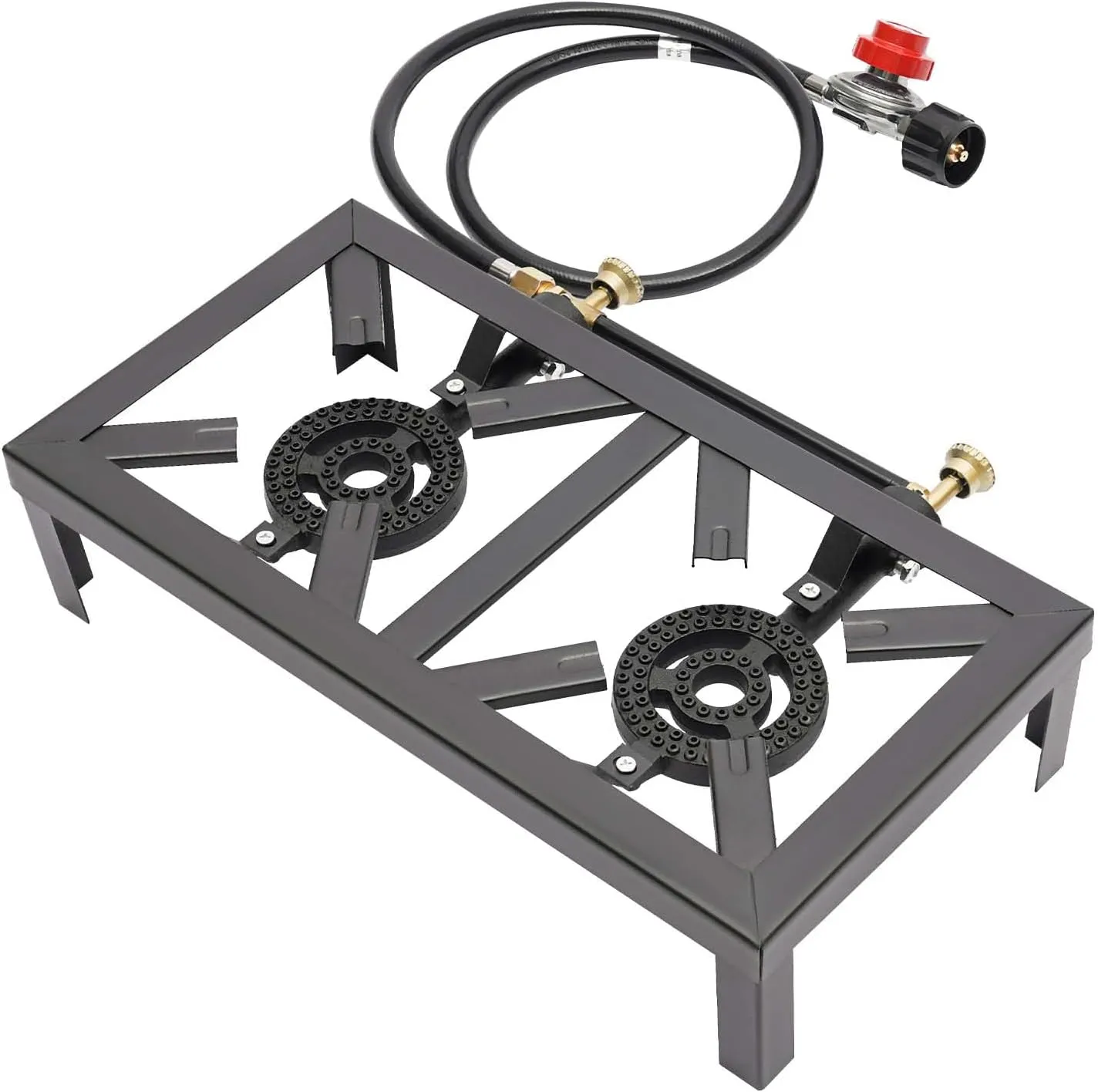 Double Stove 8000Woutdoor Stove, 2 Burner Propane Stove Independent Control, Adjustable Fire, Outdoor Burner Suitable for Giving to Camping Enthusiasts and so on, Beautiful (18.90 * 9.84 * 4.53IN)