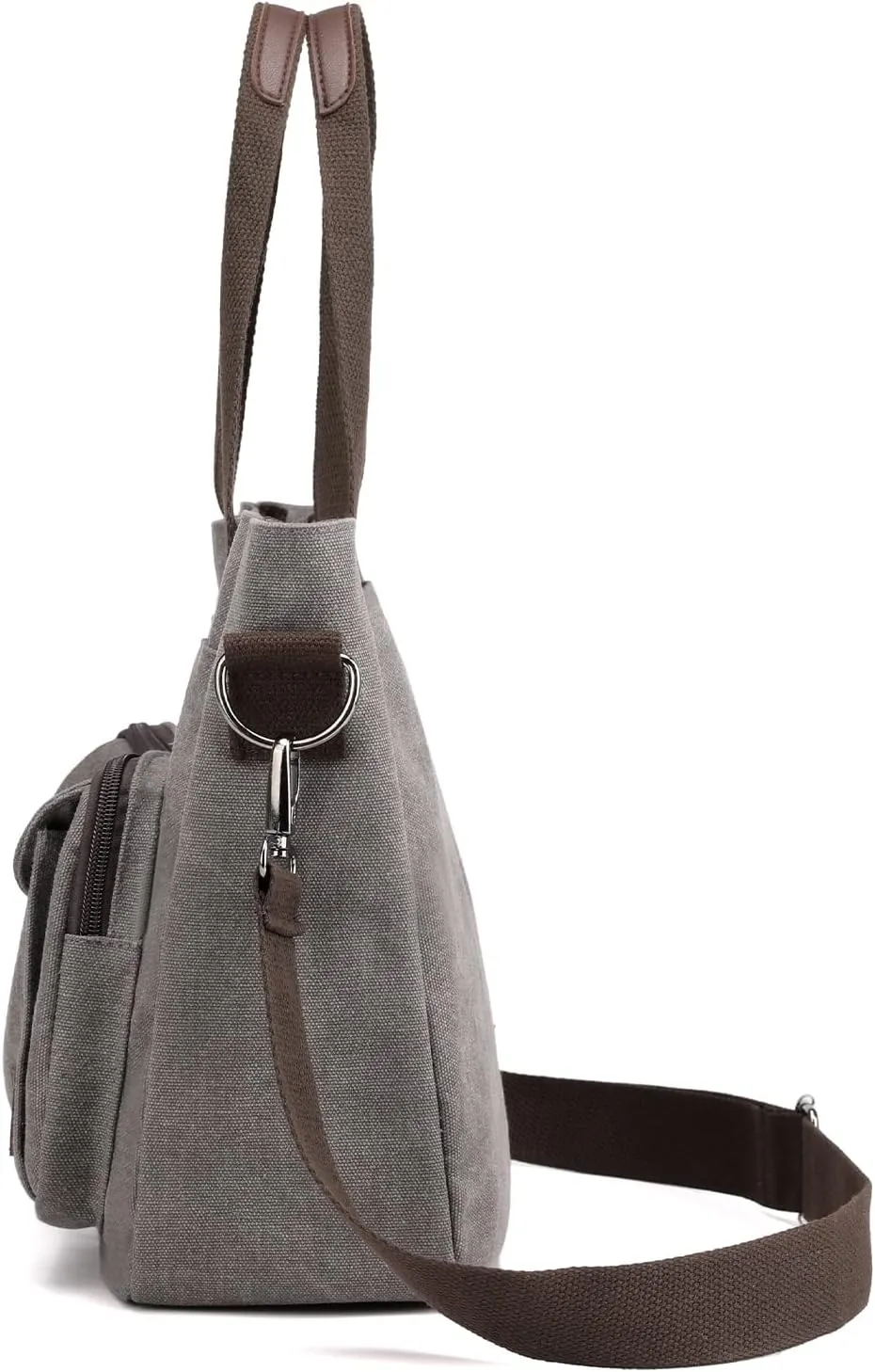 DOURR Canvas Cotton Top Handle Crossbody Bags for Women Casual Shoulder Handbag Multi-pocket for Work Going Out