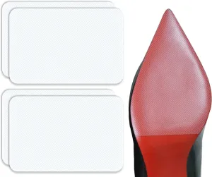 Dr. Foot Shoe Sole Protectors for high-Heels, Self Adhesive Silicone Non-Slip Shoes Cover Bottoms for Women (Clear - 2 Pairs)