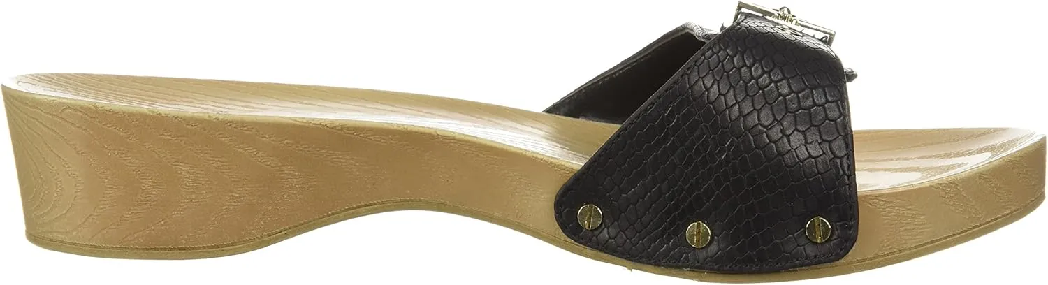 Dr. Scholl's Shoes Women's Classic Sandal Faux Wood Slide Sandal