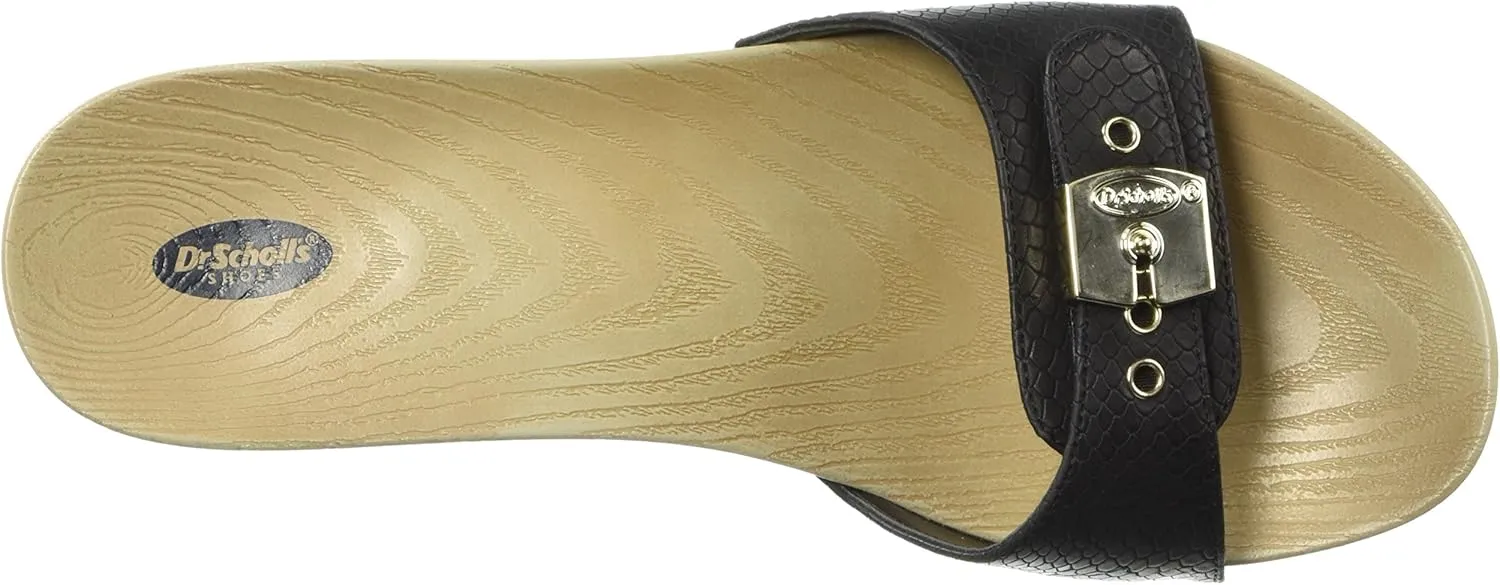 Dr. Scholl's Shoes Women's Classic Sandal Faux Wood Slide Sandal