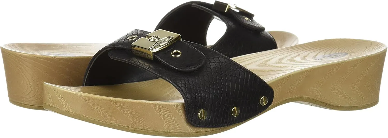 Dr. Scholl's Shoes Women's Classic Sandal Faux Wood Slide Sandal