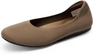 DREAM PAIRS Wide Ballet Flats Shoes for Women, Width Foldable Knit Women's Flats with Arch Support, Comfortable Shoes for Women Dressy Casual Work Office