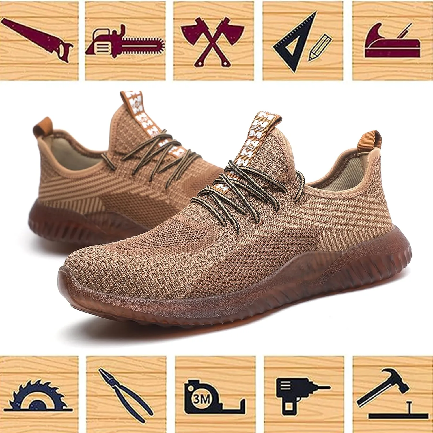 Drecage Steel Toe Safety Shoes for Women Men Work Shoes Industrial & Construction Sneakers Puncture Proof Lightweight Working Shoes