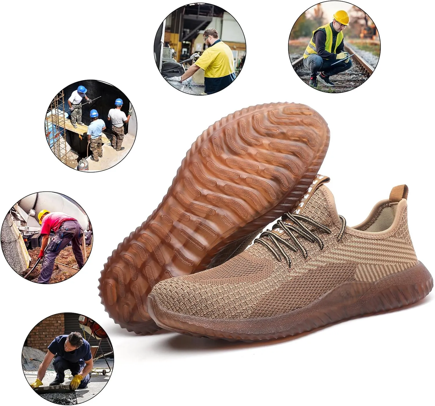 Drecage Steel Toe Safety Shoes for Women Men Work Shoes Industrial & Construction Sneakers Puncture Proof Lightweight Working Shoes