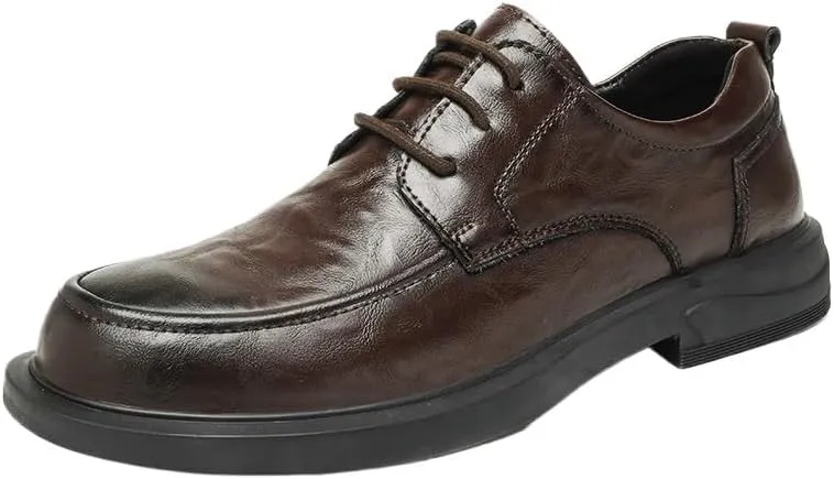 Dress Formal Shoes for Mens Lace Up Outdoor Cap Toe Design Vegan Leather Anti-Slip Non Slip Casual