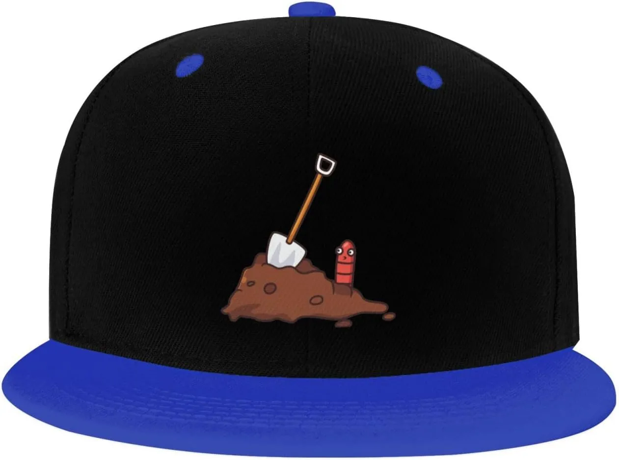 Earthworms and Shovels Snapback Hat for Men Women Baseball Cap Trucker Flat Bill Hats Dad Caps