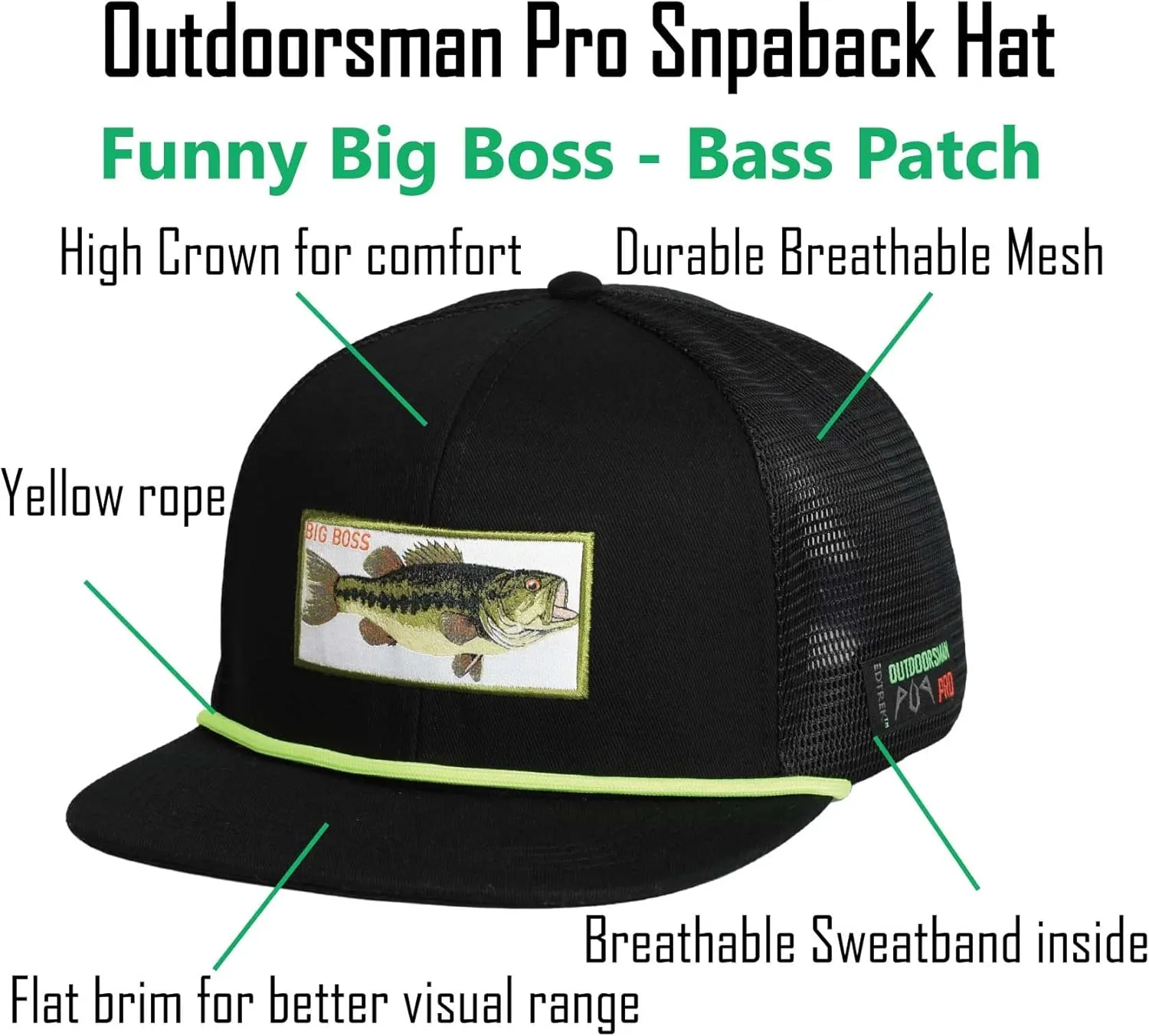 EDTREK Elite Youth Country Hat for Big Kids - Boys Snapback Hat with Flat Brim