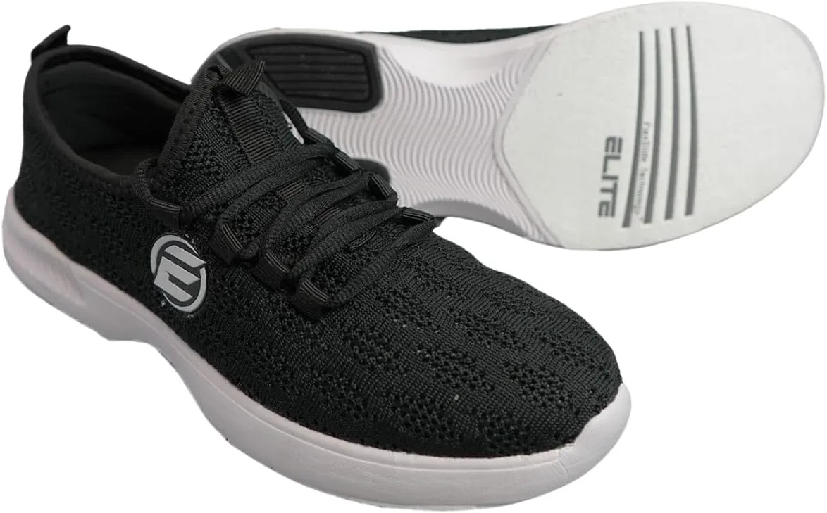 ELITE Women's Kona Slip-On Bowling Shoes - Lightweight Athletic, Breathable Knit, Universal Soles
