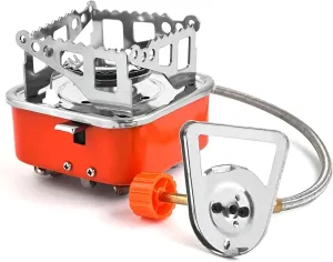 [Ellniges]【Portable Butane Stove】2200W High Output Mini Camping Stove with Instant Ignition, Non-Slip Base & Foldable Legs - Lightweight Backpacking Stove for RV, Fishing, Family Adventures