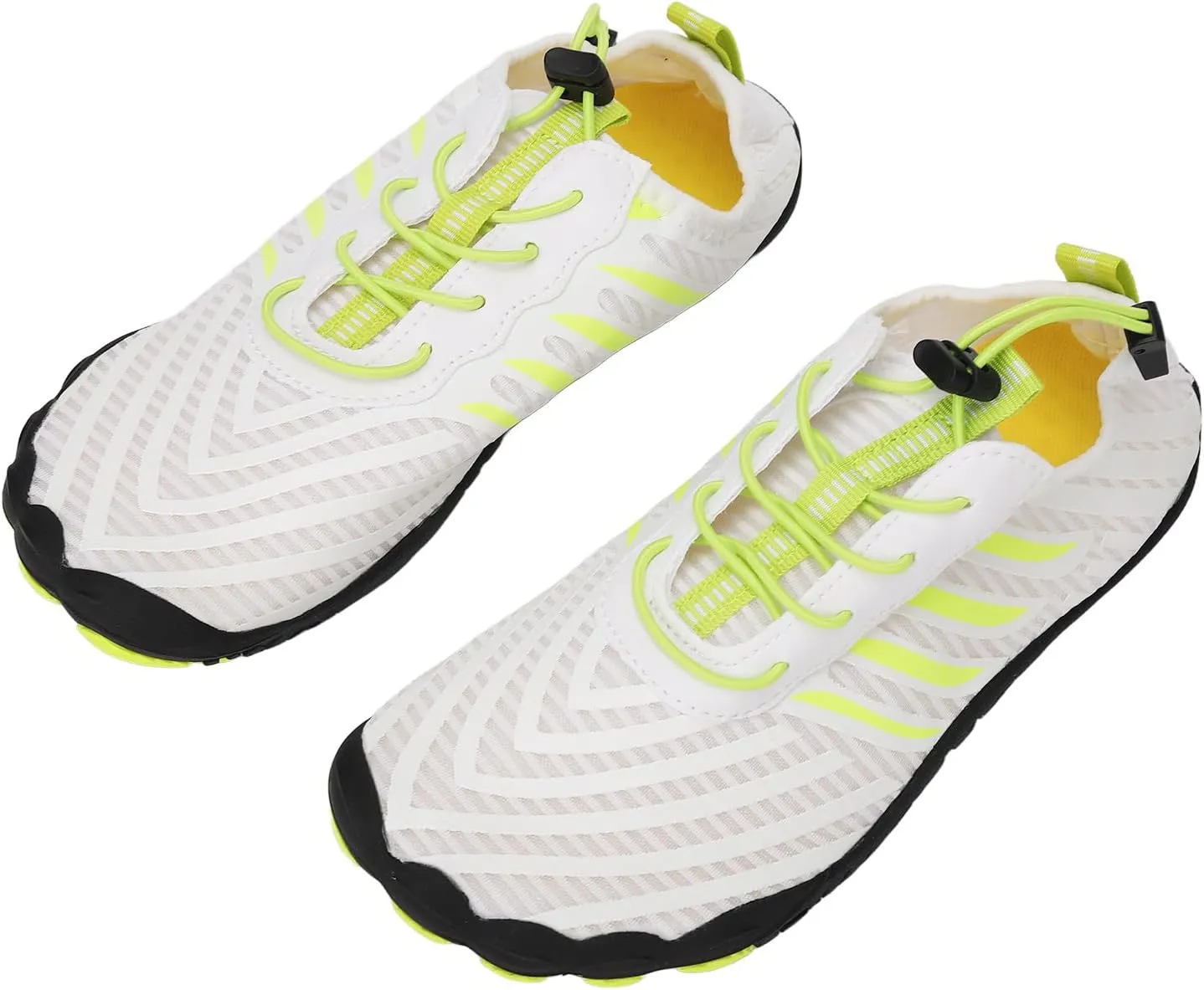 EVGATSAUTO Beach Shoes, Quick Drying White Rubber and Water Shoes in Elastic Fabric Lightweight for Hiking