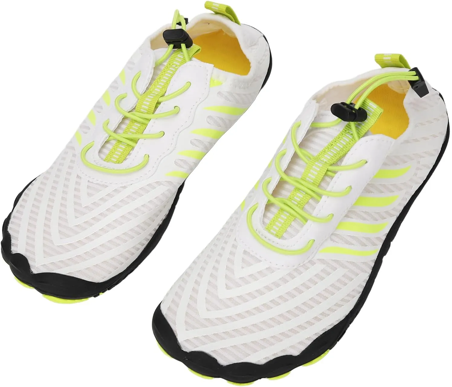 EVGATSAUTO Beach Shoes, Quick Drying White Rubber and Water Shoes in Elastic Fabric Lightweight for Hiking