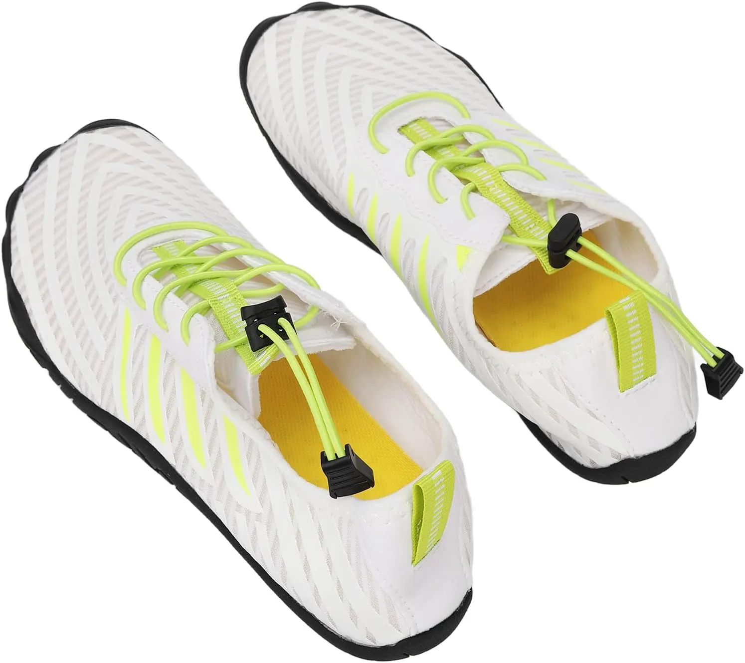 EVGATSAUTO Beach Shoes, Quick Drying White Rubber and Water Shoes in Elastic Fabric Lightweight for Hiking