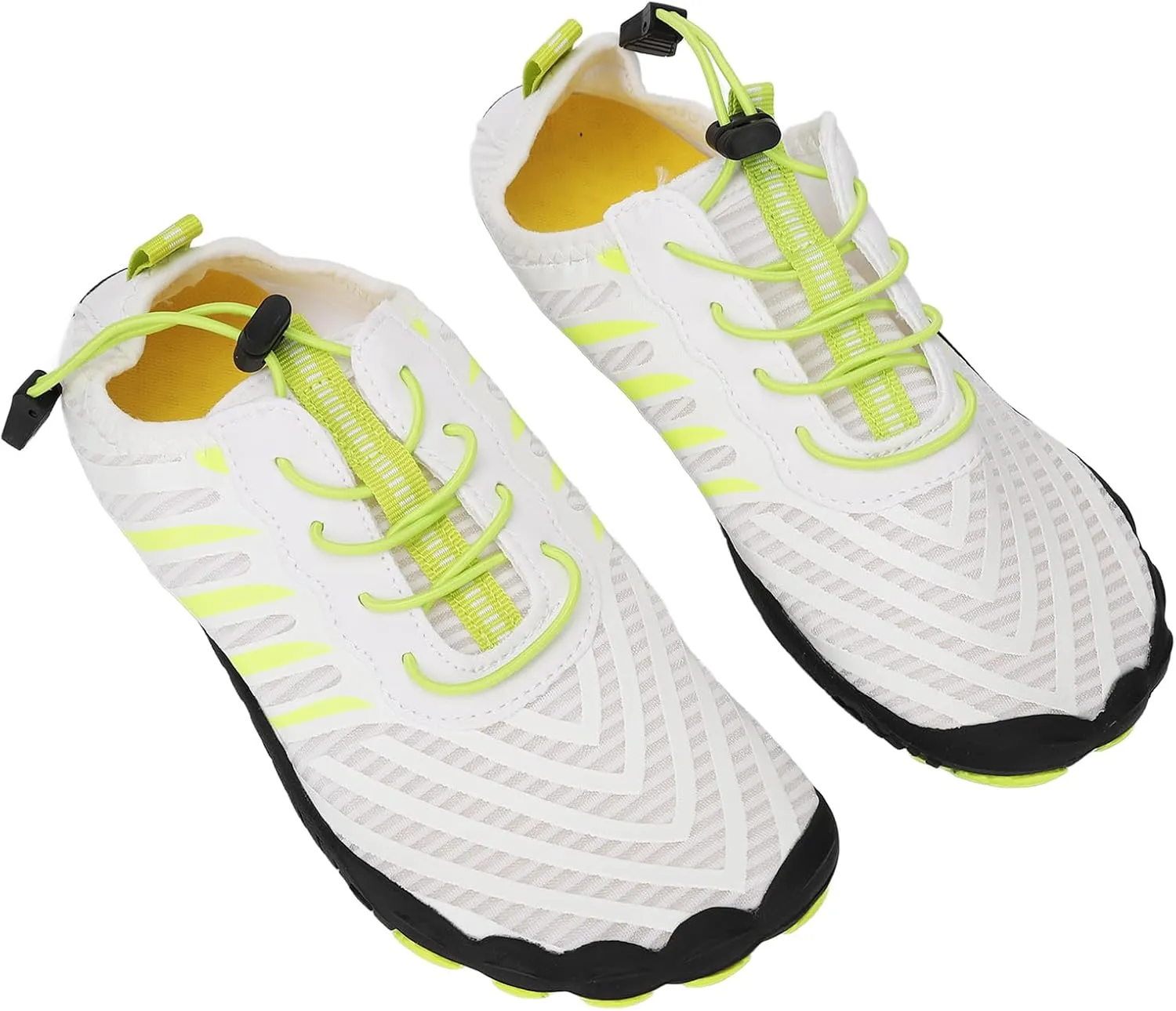 EVGATSAUTO Beach Shoes, Quick Drying White Rubber and Water Shoes in Elastic Fabric Lightweight for Hiking