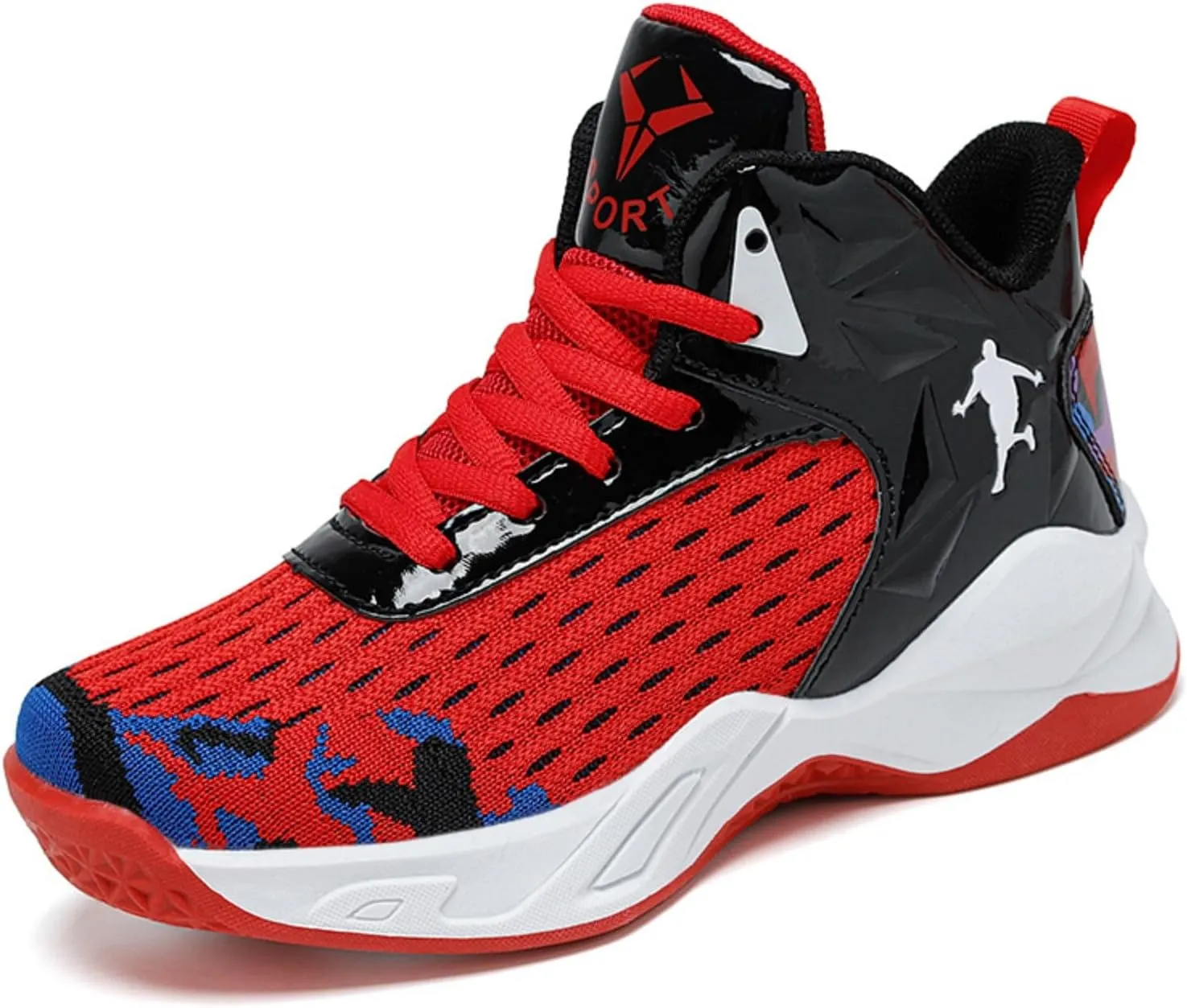 Fashion Anti Slip Wear Resistant High top Children's Sports Basketball Shoe