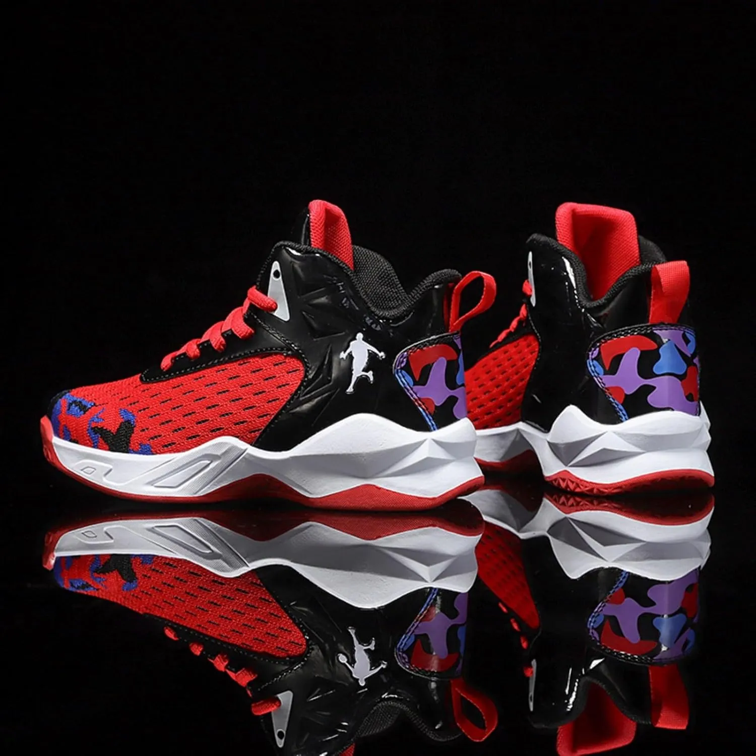 Fashion Anti Slip Wear Resistant High top Children's Sports Basketball Shoe