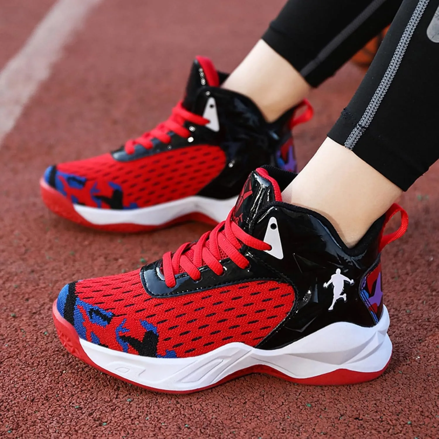Fashion Anti Slip Wear Resistant High top Children's Sports Basketball Shoe