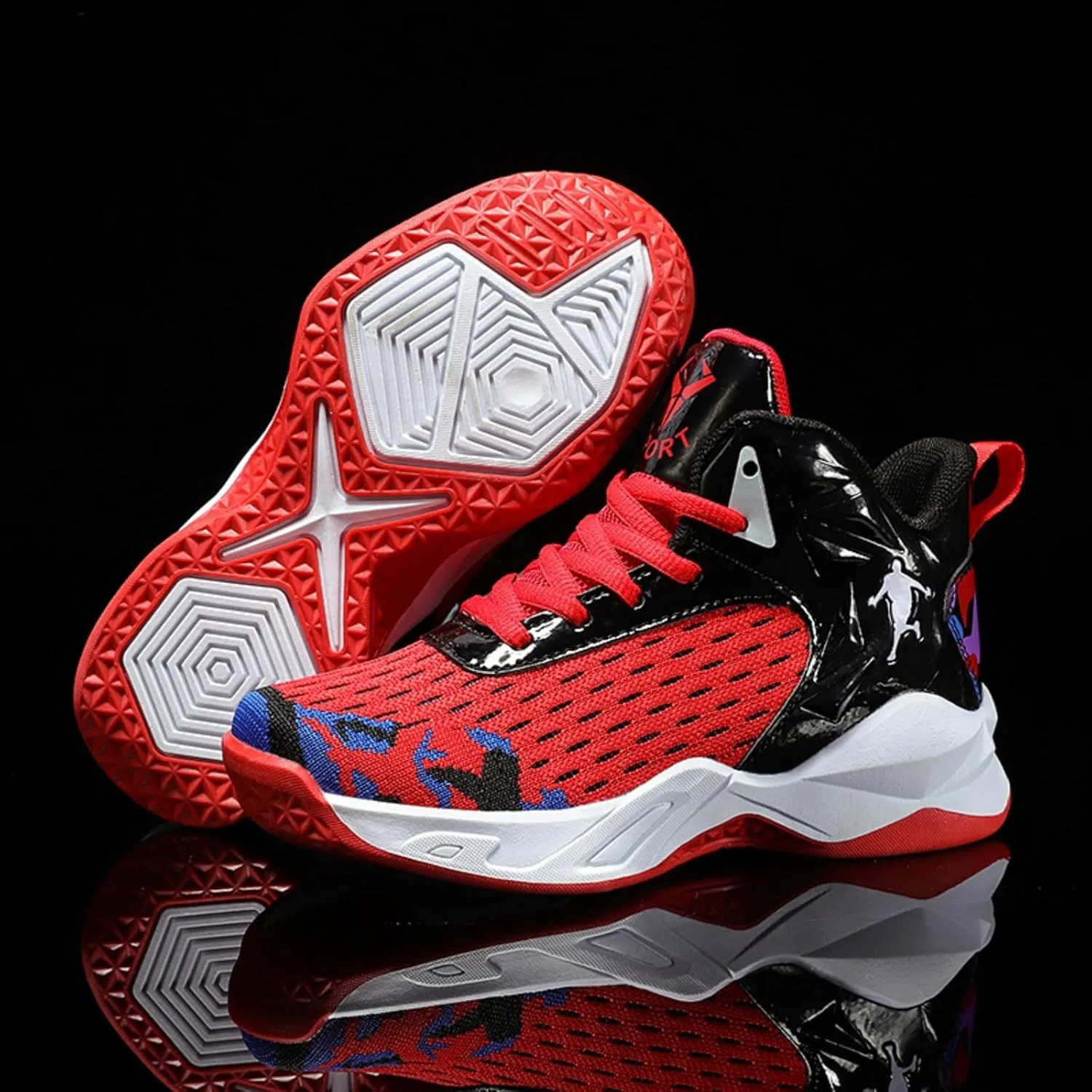 Fashion Anti Slip Wear Resistant High top Children's Sports Basketball Shoe