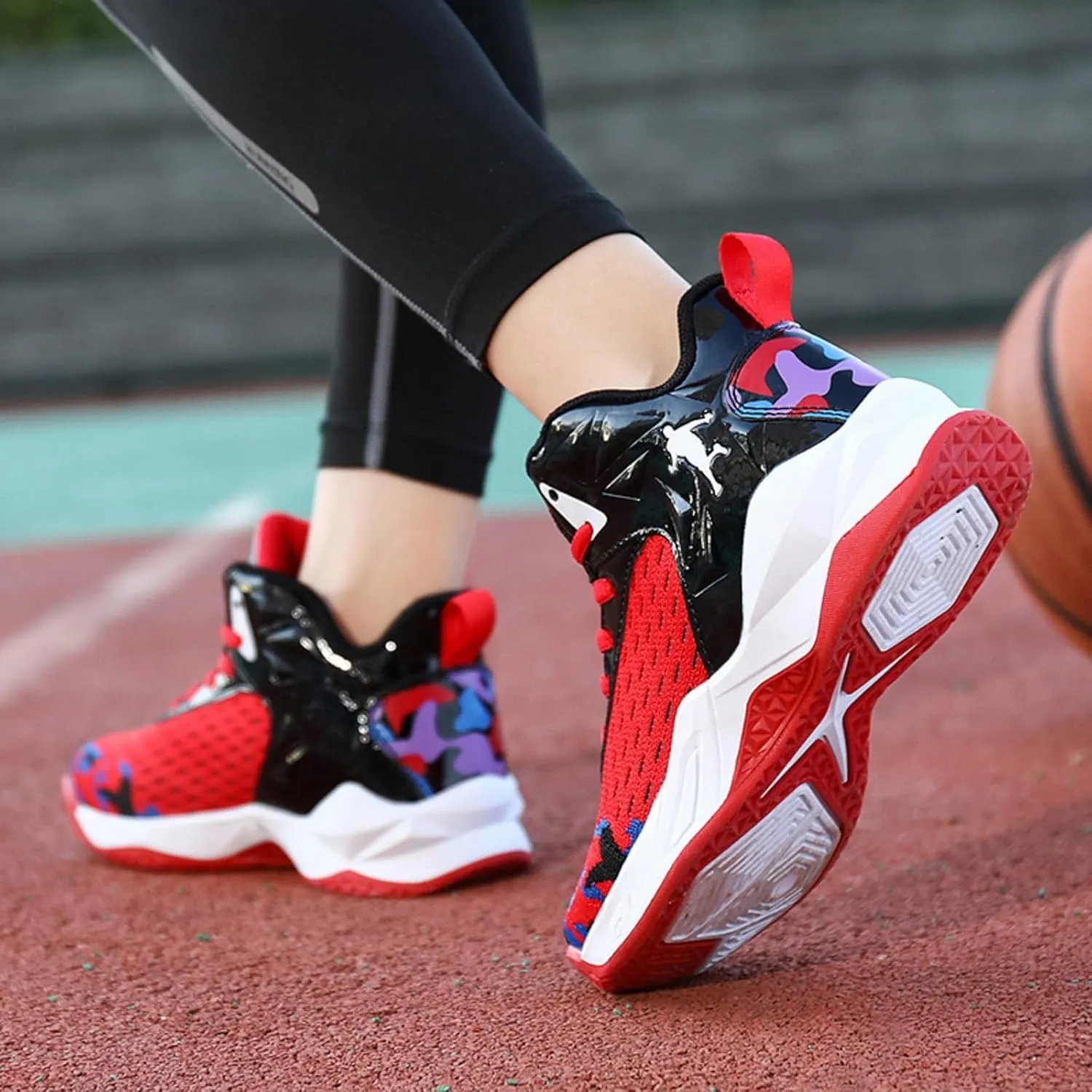 Fashion Anti Slip Wear Resistant High top Children's Sports Basketball Shoe