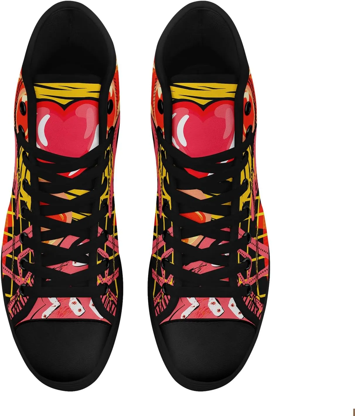 Fashion Graffiti High-Top Sneakers for Men Women Lightweight Stylish Canvas Streetwear Flat Shoes Student Breathable Footwear