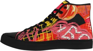 Fashion Graffiti High-Top Sneakers for Men Women Lightweight Stylish Canvas Streetwear Flat Shoes Student Breathable Footwear