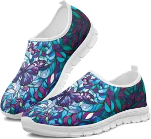 Fashion Print Womens Slip on Walking Shoes Breathable Flat Shoes Comfortable Casual Sneakers