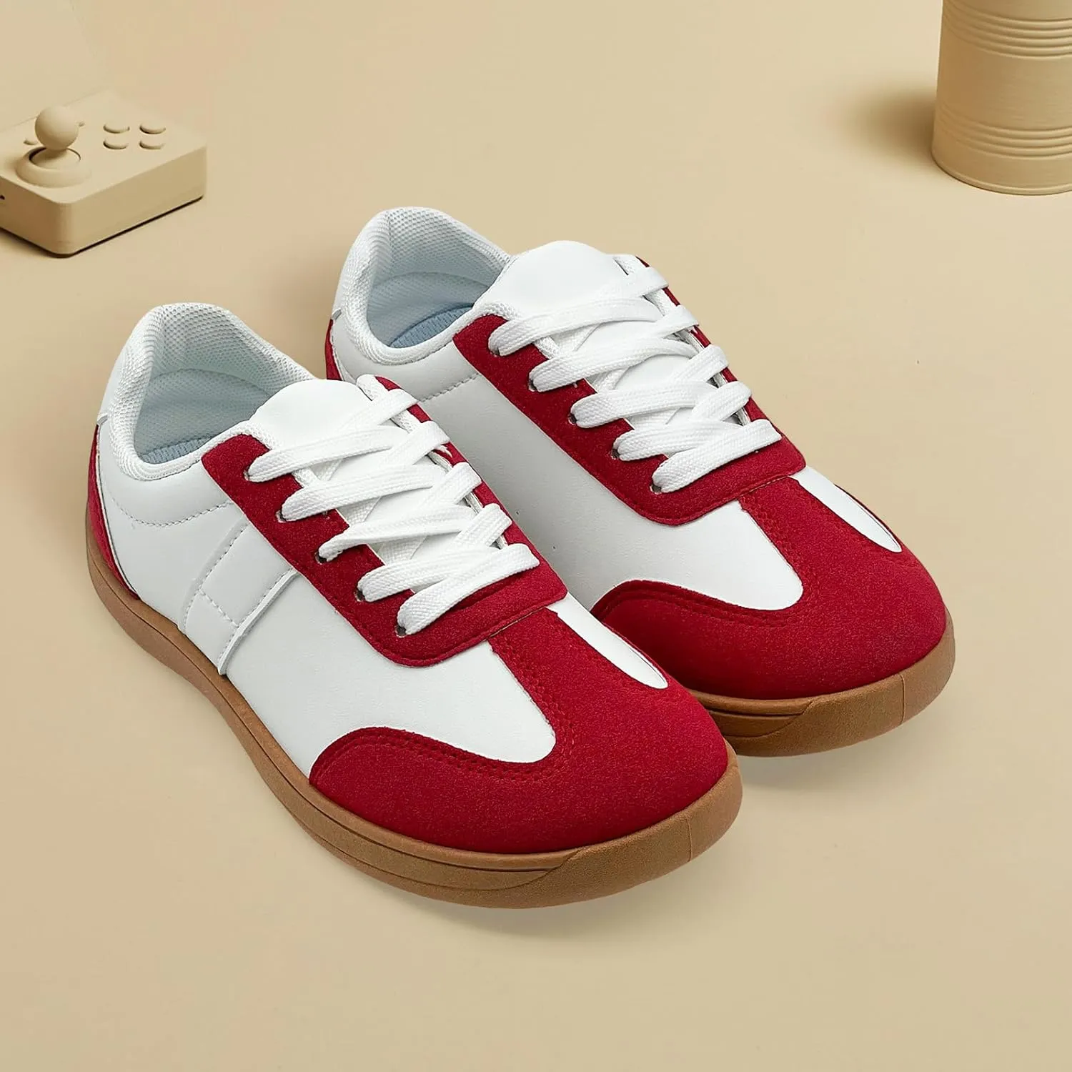 Fashion Sneakers for Women Men, Classic Casual Retro Trainer Shoes Low-Top Comfortable Breathable Walking Flat Tennis Shoes