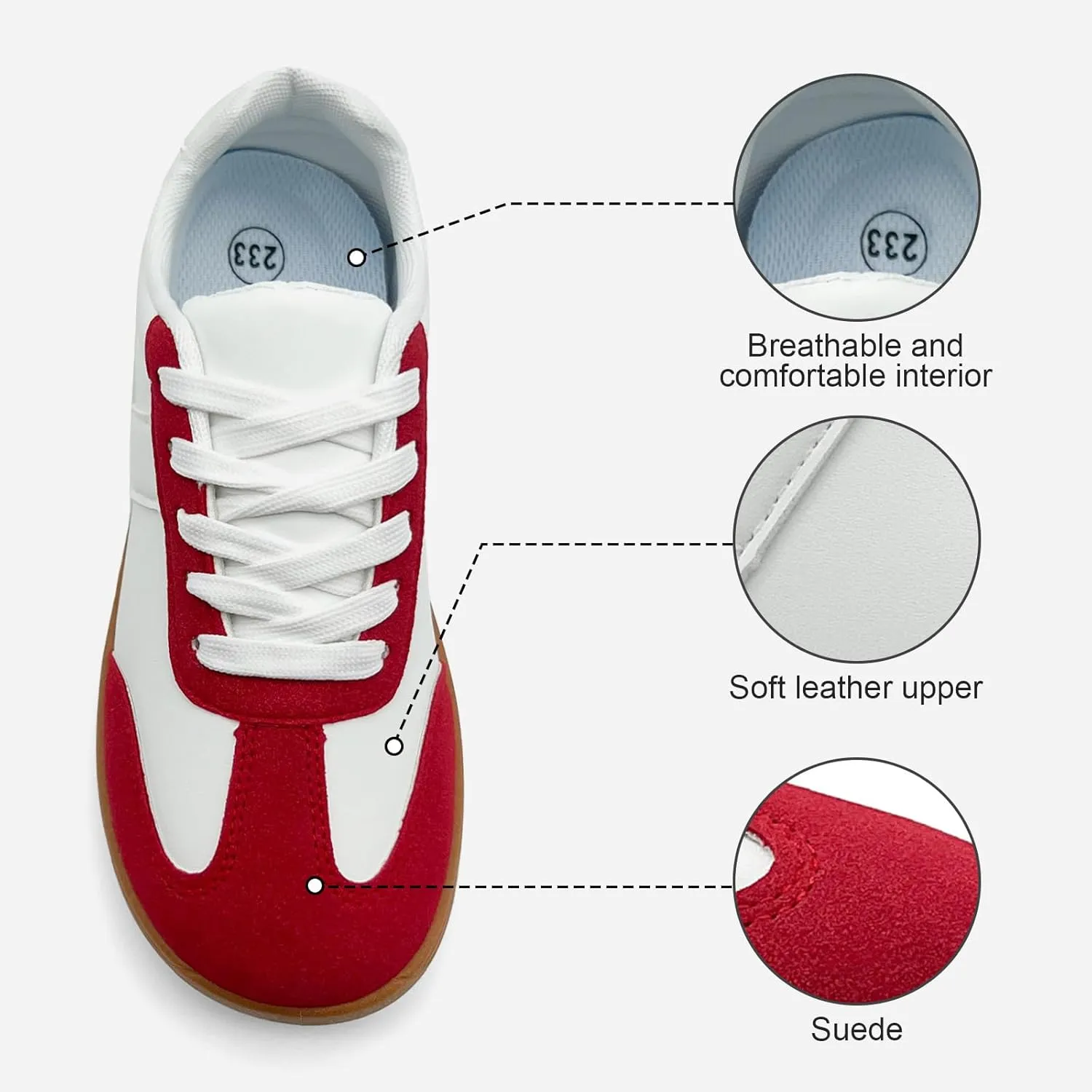 Fashion Sneakers for Women Men, Classic Casual Retro Trainer Shoes Low-Top Comfortable Breathable Walking Flat Tennis Shoes