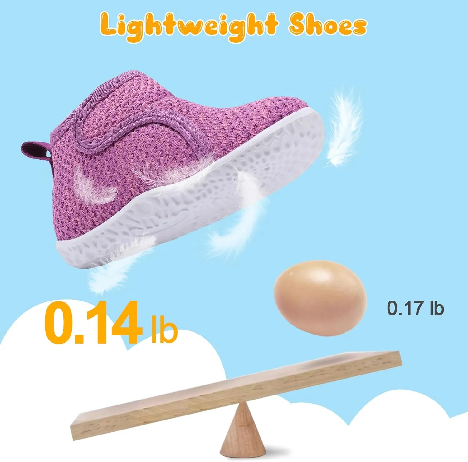 FEETCITY Lightweight Baby Sock Shoes Baby Walking Shoes Boys Girls Infant High-Top Shoe 12-18 Months