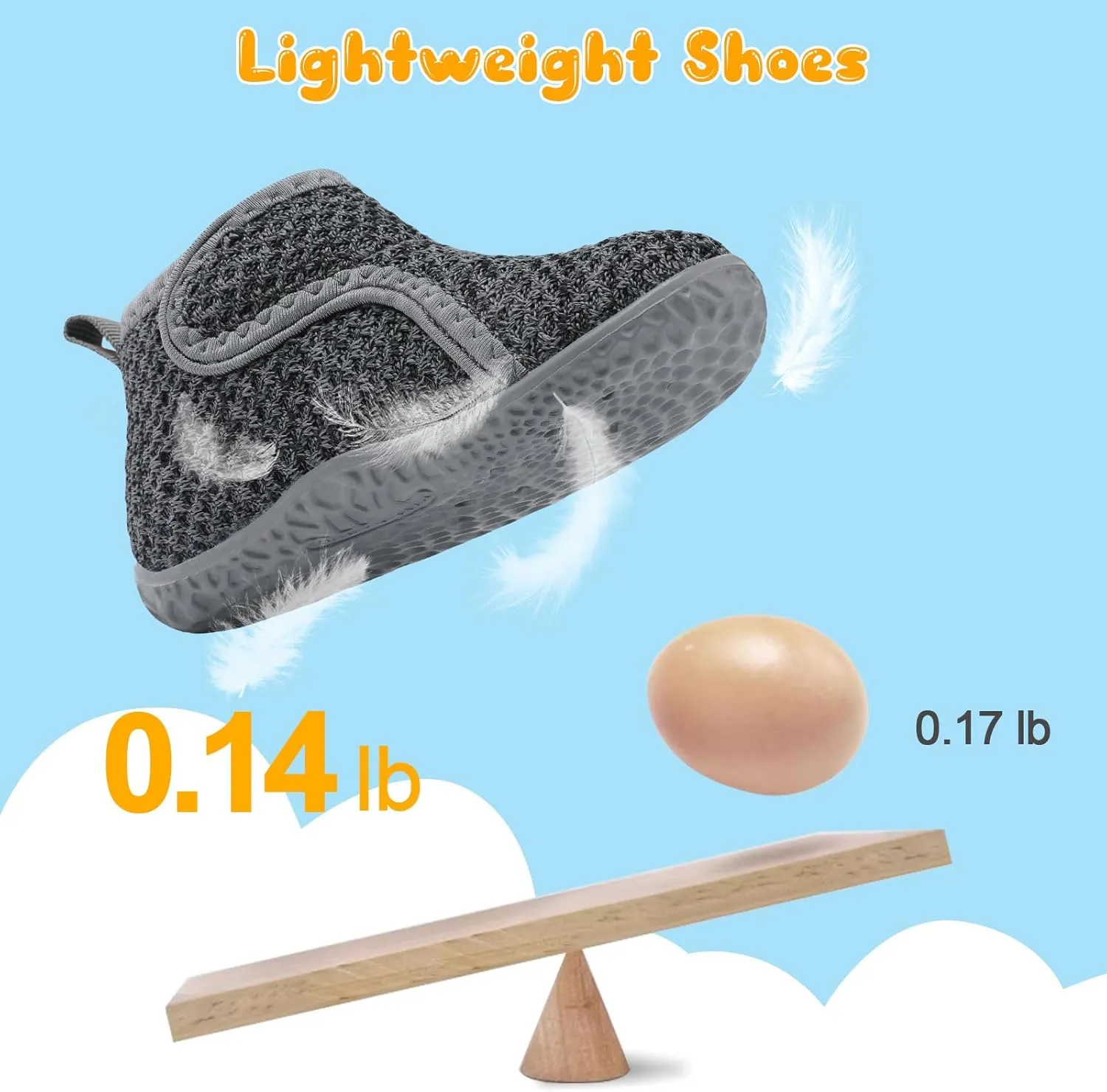FEETCITY Lightweight Baby Sock Shoes Baby Walking Shoes Boys Girls Infant High-Top Shoe 12-18 Months