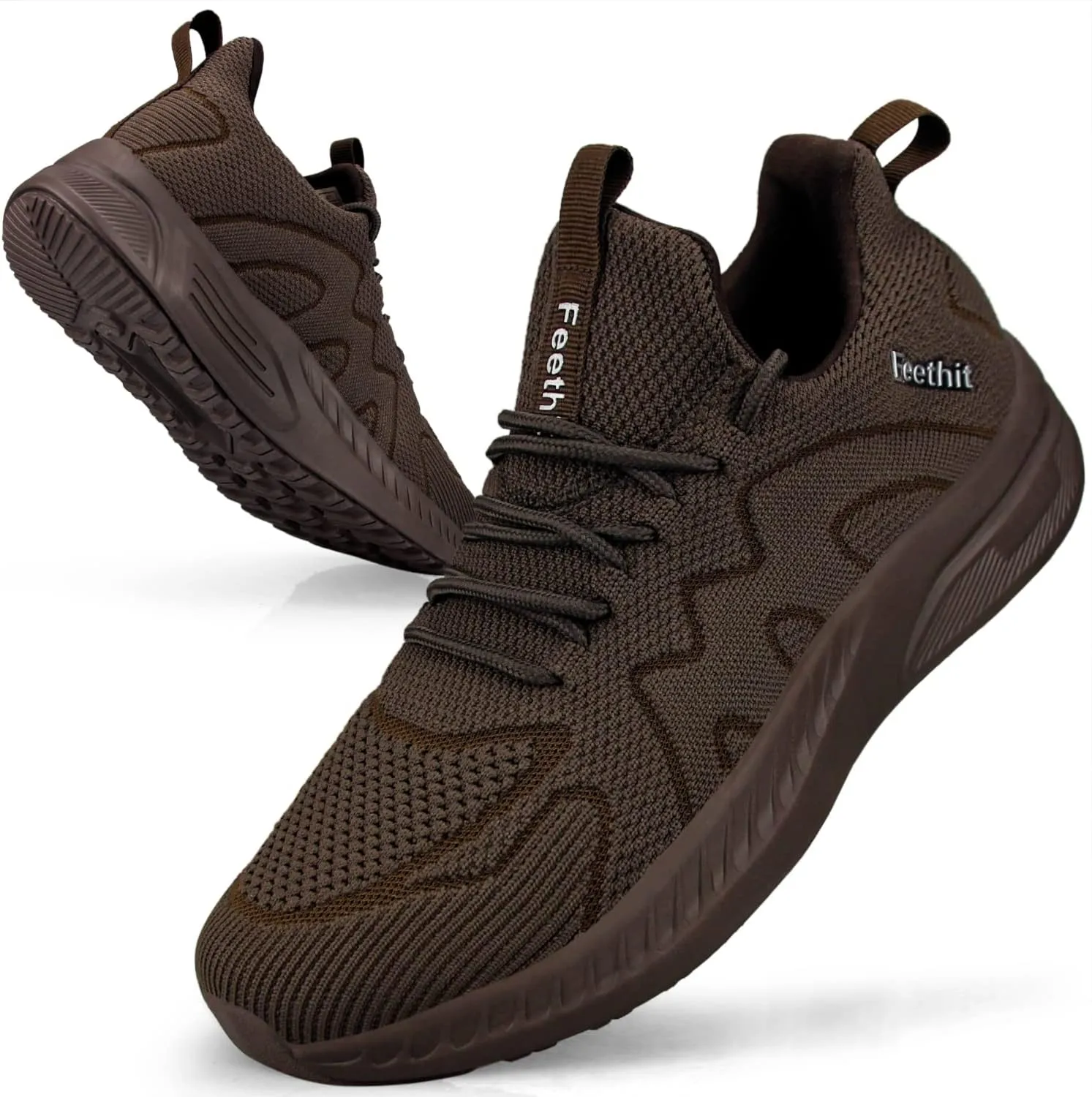 Feethit Mens Non Slip Walking Sneakers Lightweight Breathable Slip on Running Shoes Athletic Gym Tennis Shoes for Men