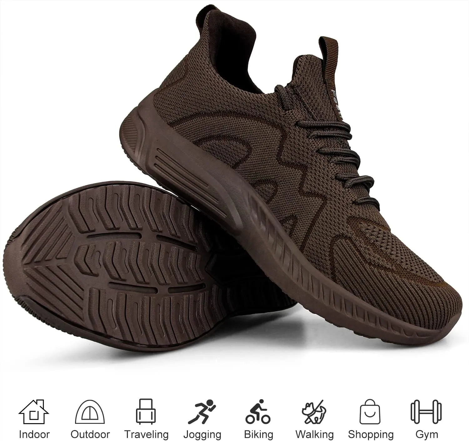 Feethit Mens Non Slip Walking Sneakers Lightweight Breathable Slip on Running Shoes Athletic Gym Tennis Shoes for Men