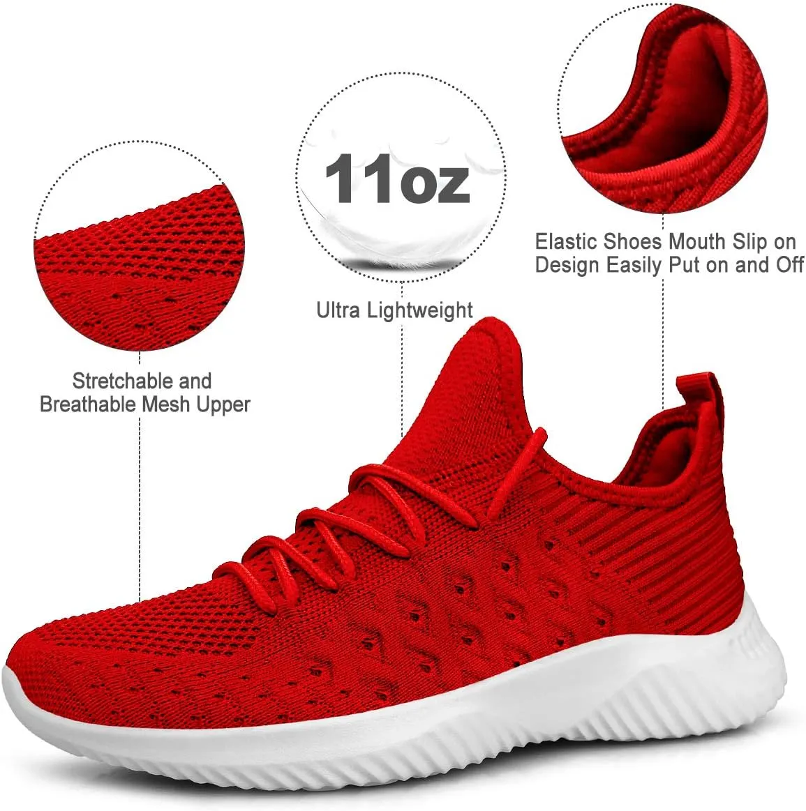 Feethit Womens Slip On Walking Shoes Non Slip Running Shoes Breathable Workout Shoes Lightweight Gym Sneakers