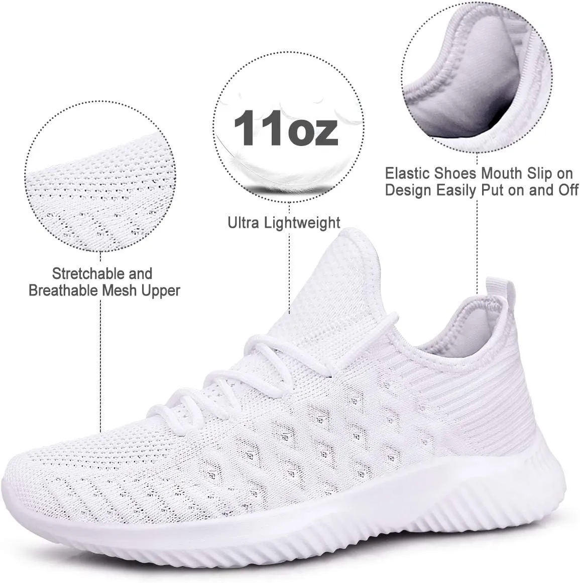 Feethit Womens Slip On Walking Shoes Non Slip Running Shoes Breathable Workout Shoes Lightweight Gym Sneakers