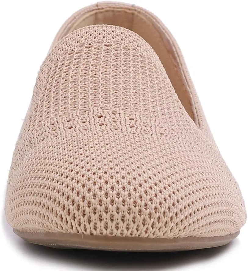 Feversole Women's Woven Fashion Breathable Knit Flat Shoes