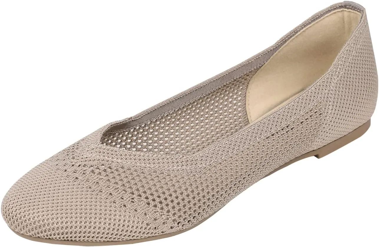 Feversole Women's Woven Fashion Breathable Knit Flat Shoes