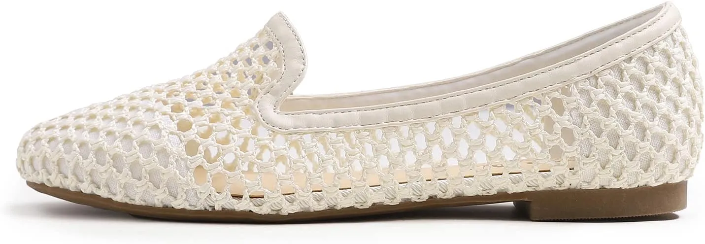 Feversole Women's Woven Fashion Breathable Knit Flat Shoes