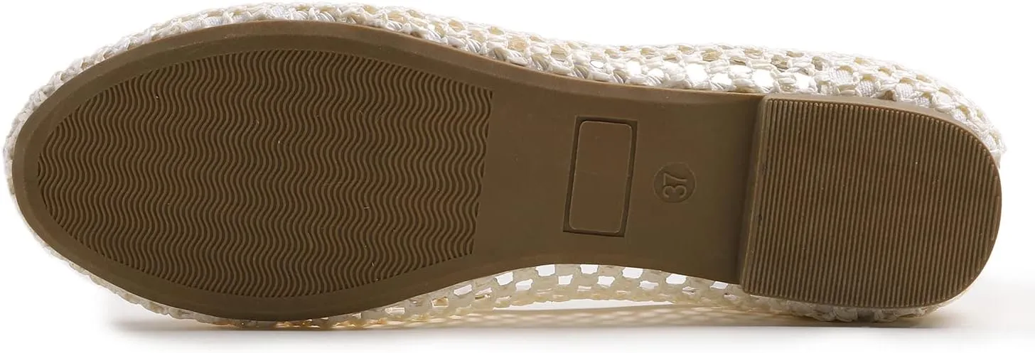 Feversole Women's Woven Fashion Breathable Knit Flat Shoes