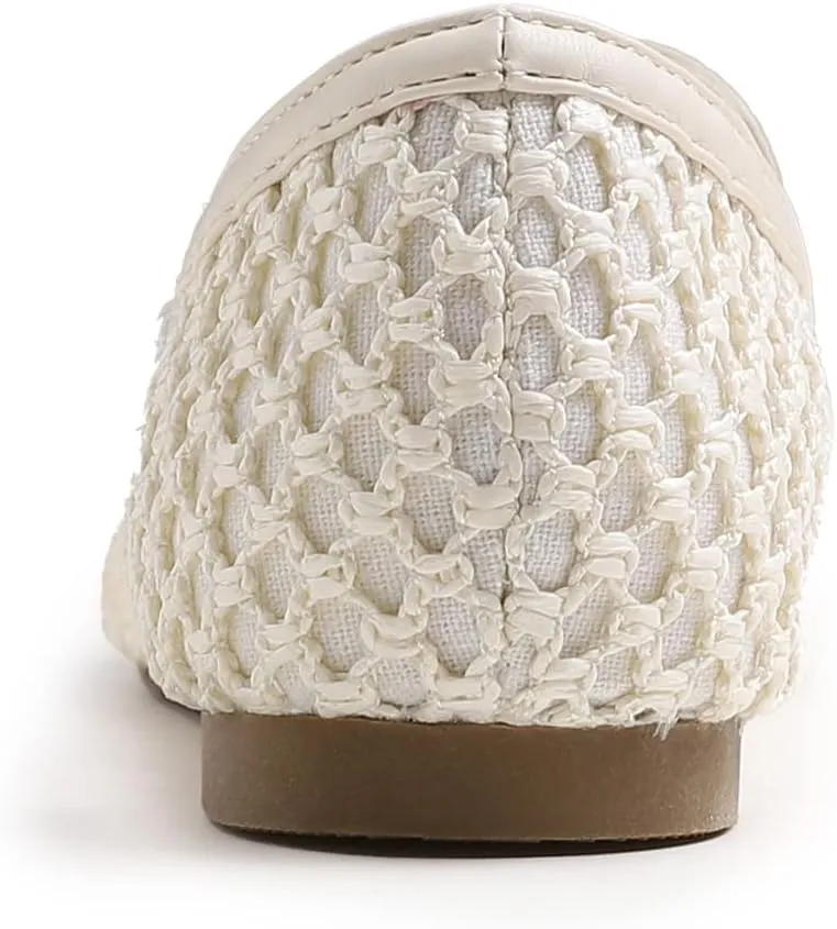 Feversole Women's Woven Fashion Breathable Knit Flat Shoes