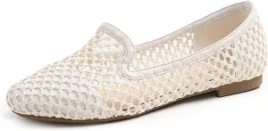 Feversole Women's Woven Fashion Breathable Knit Flat Shoes