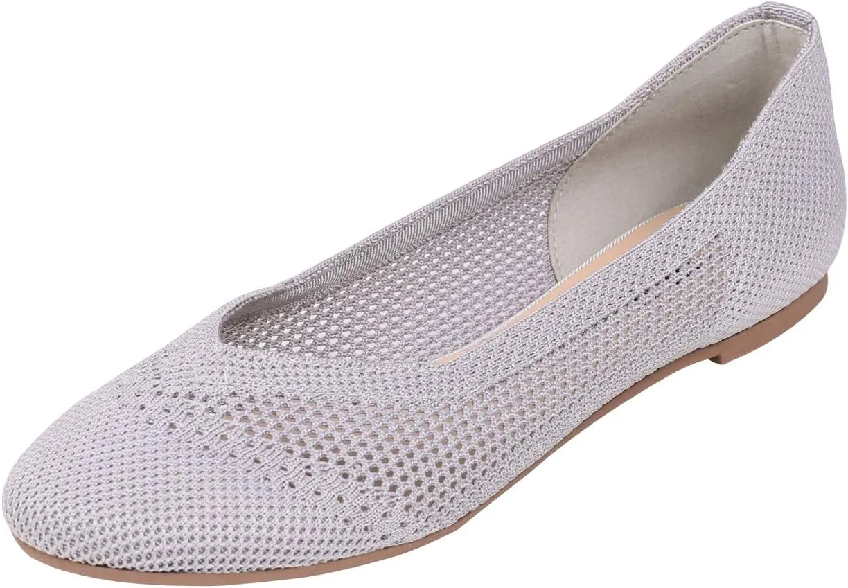 Feversole Women's Woven Fashion Breathable Knit Flat Shoes