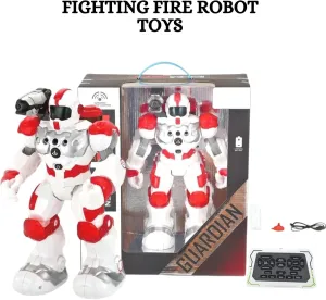 Fighting Fire RC Intelligent Programmable Robot Toys for Kids, Rechargeable Remote Control Interactive Music Robot Toy, Gesture Sensing, Christmas Birthday Kids Gifts 3 to 8 Years Old