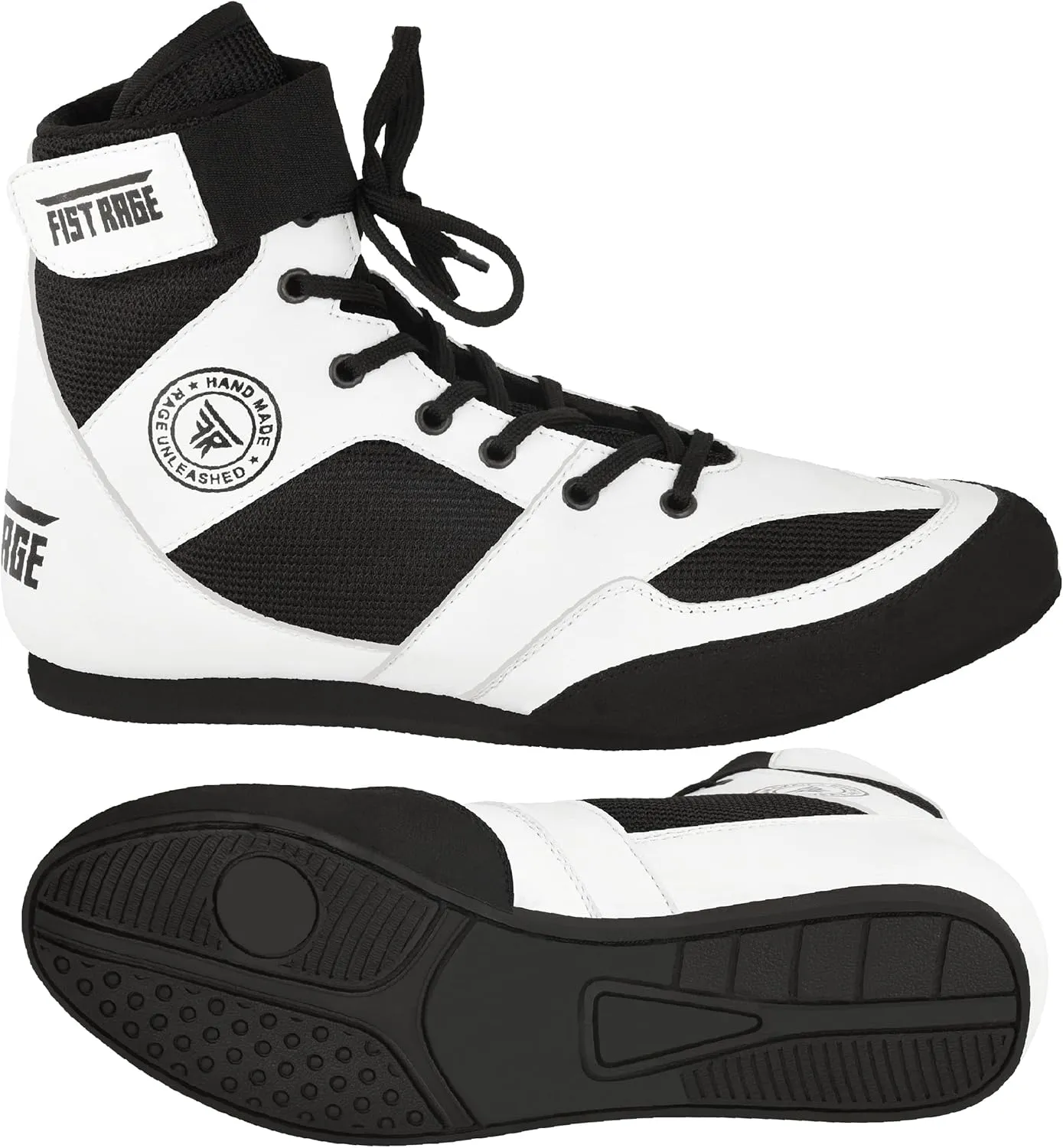 FISTRAGE Boxing Shoes Leather Kick Fighting Training Mesh Unisex Pro Men's and Youth Genuine Light Weight Boot | Shoe for Adults