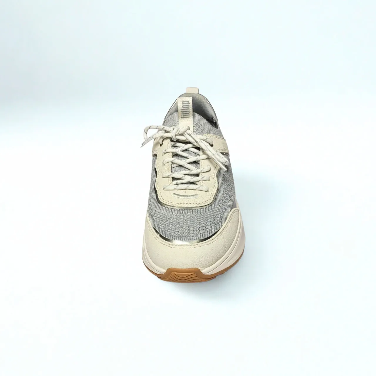 Fitflop F-MODE SUEDE/KNIT FLATFORM white/grey trainer