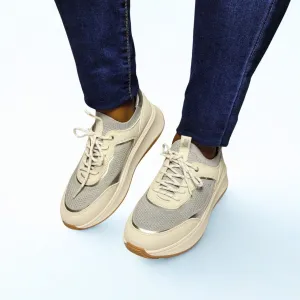 Fitflop F-MODE SUEDE/KNIT FLATFORM white/grey trainer