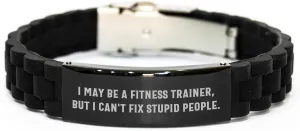 Fitness Trainer Gift Funny Quote Glide lock Clasp Bracelet Mother's Day Unique Gifts from Men to Women Coworkers Friends Family